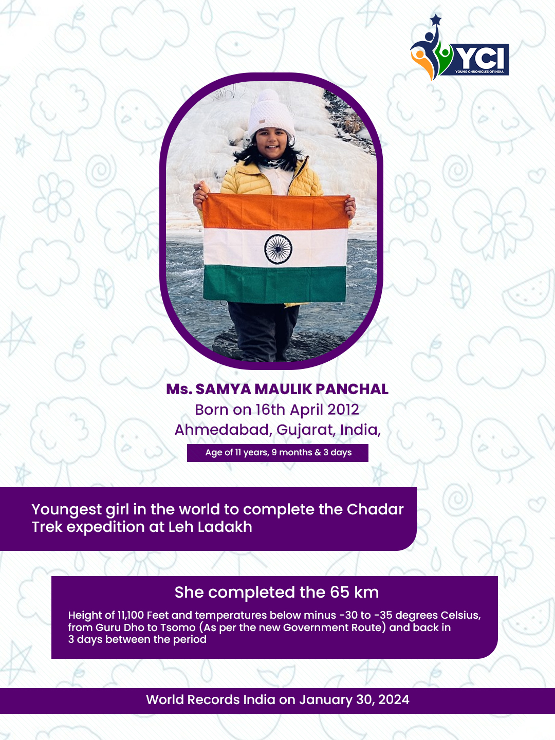 Frozen Courage, Unbreakable Spirit: 11-Year-Old Samya Maulik Panchal Conquers the World’s Toughest Trek